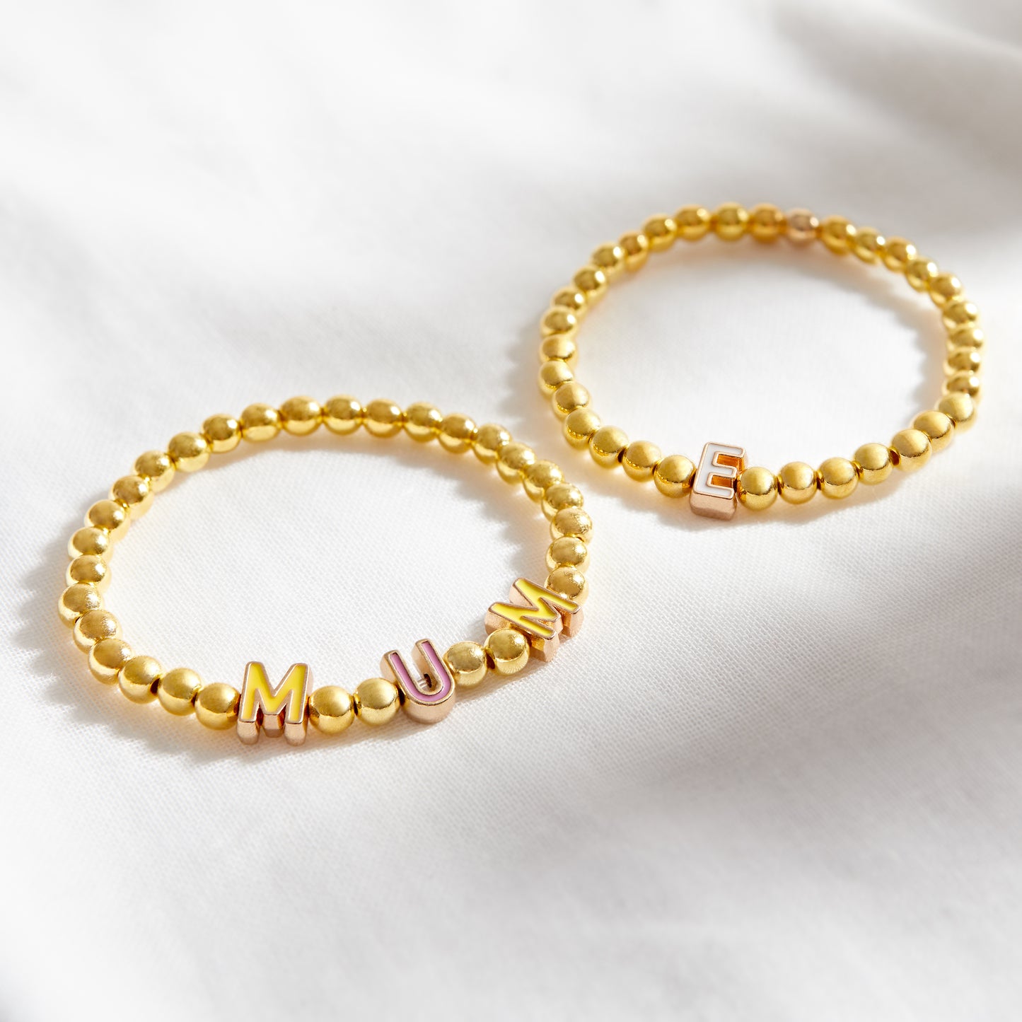 Personalised Gold Ball Colourful Bracelet