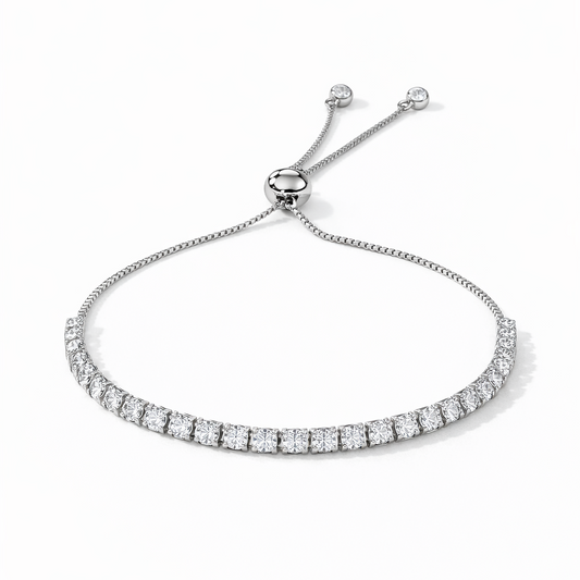 Silver crystal tennis bracelet