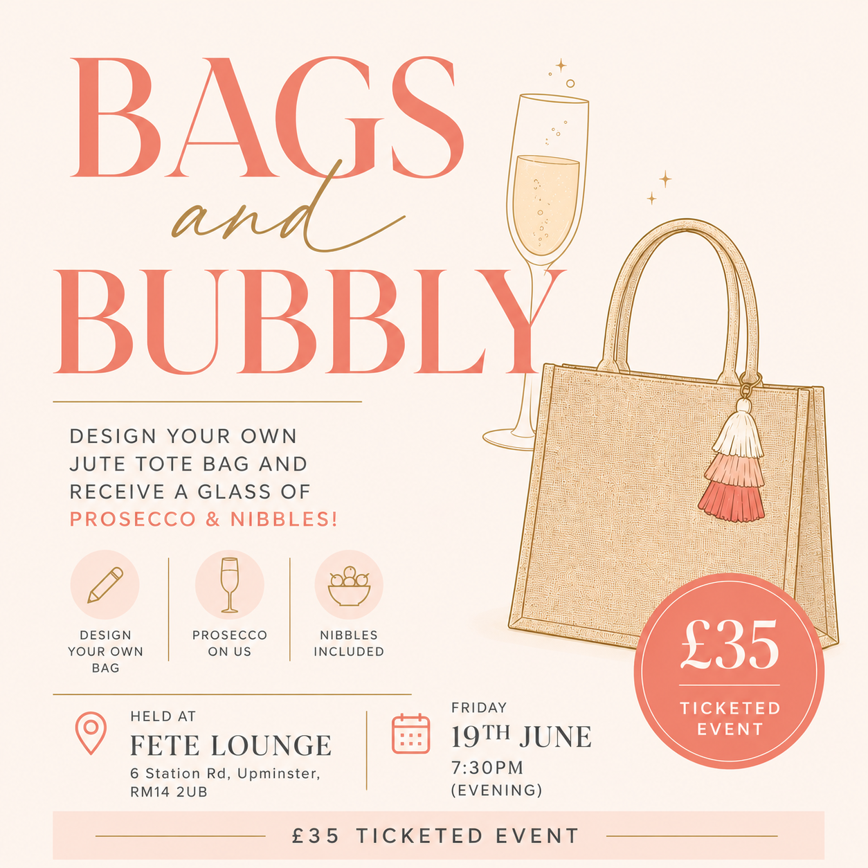 Bags & Bubbly Adult Event Tickets:
