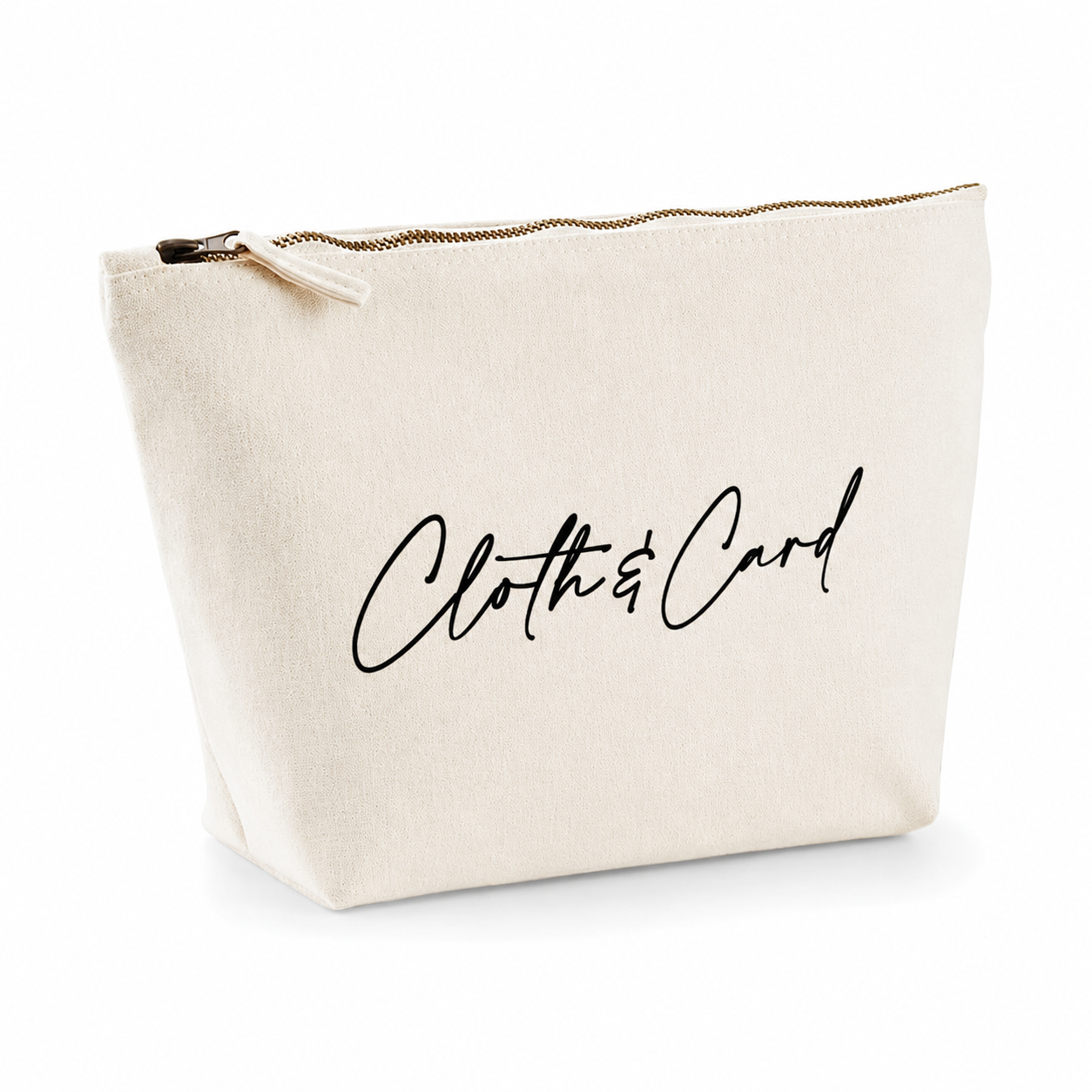 Logo printed cotton pouch