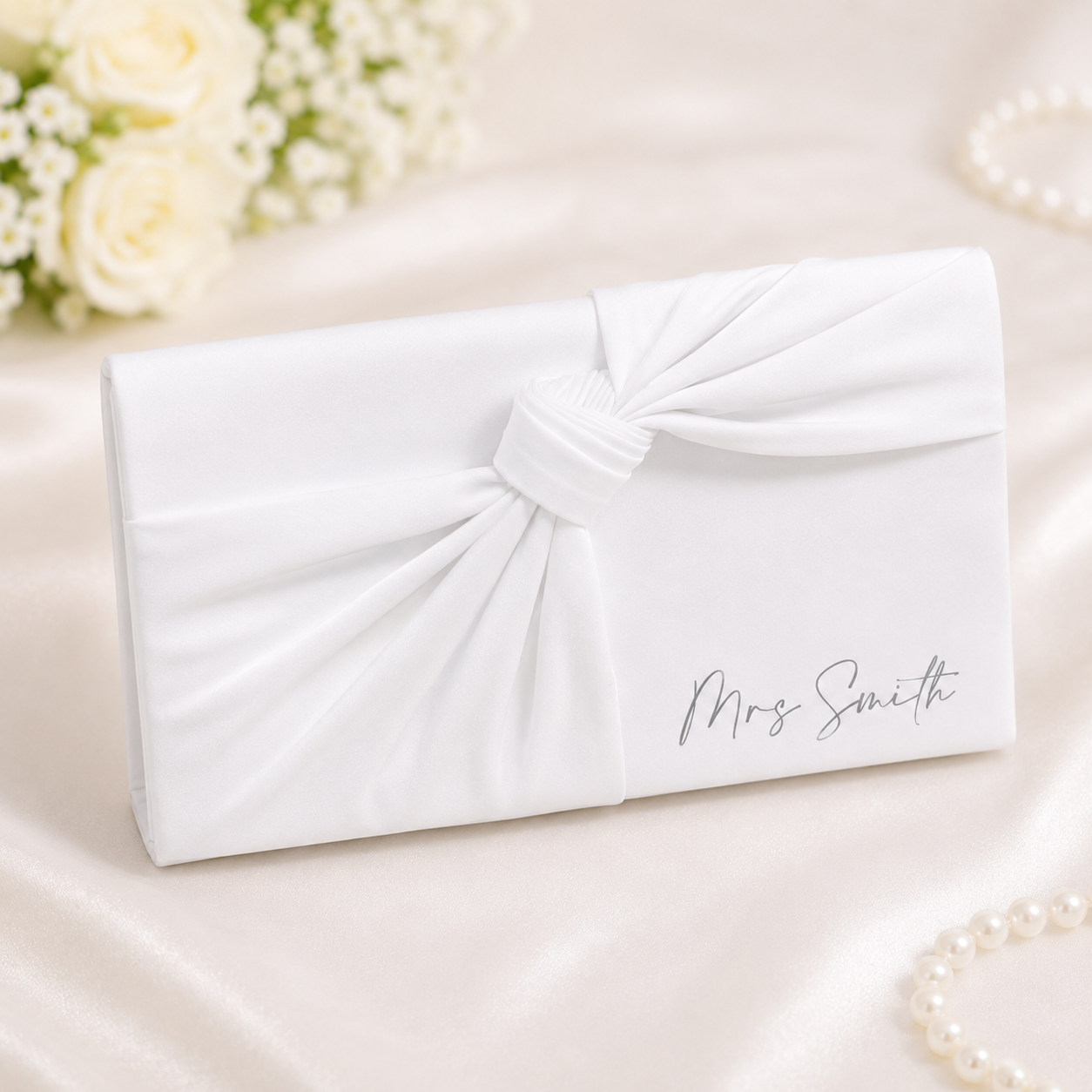 White Knot Clutch Bag