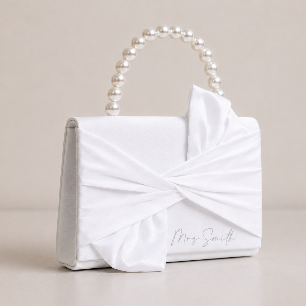 White Knot Pearl Handle Bag