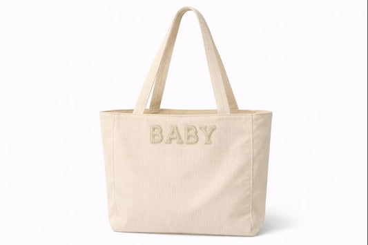 BABY Corduroy Ribbed Large Tote Shoulder Bag