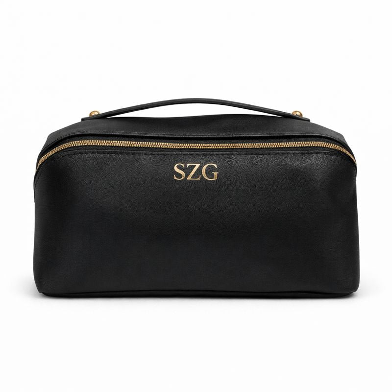 Personalised Zip Around Flat Lay Makeup Bag Toiletry Case