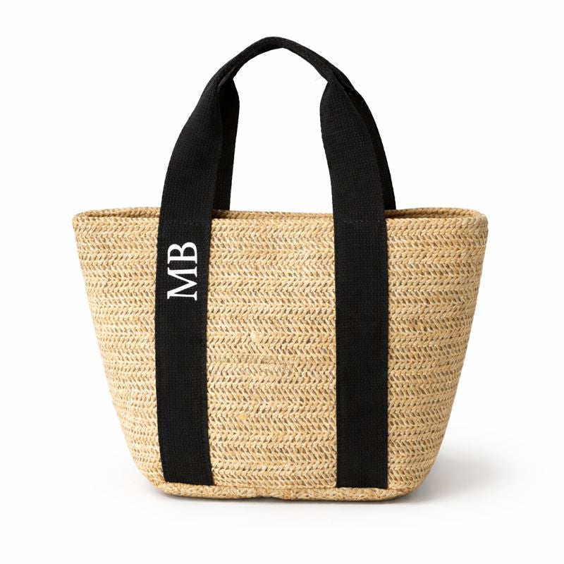 Personalised MIA Ribbon Straw Hand Bag