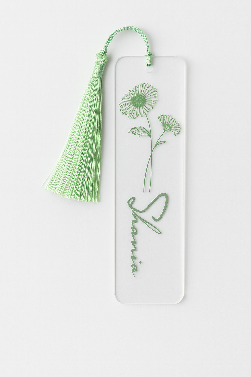 Personalised Tassel Clear Acrylic Bookmark