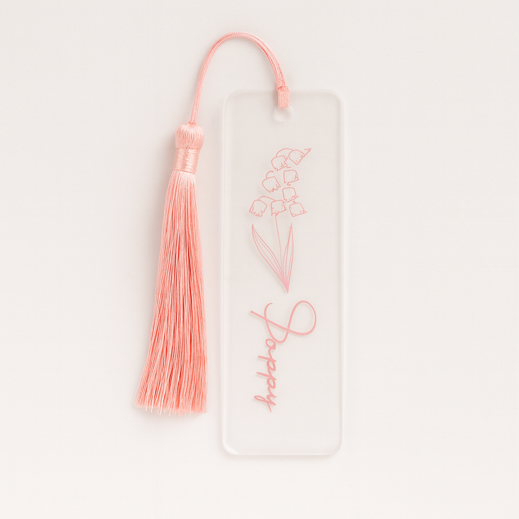 Personalised Tassel Clear Acrylic Bookmark