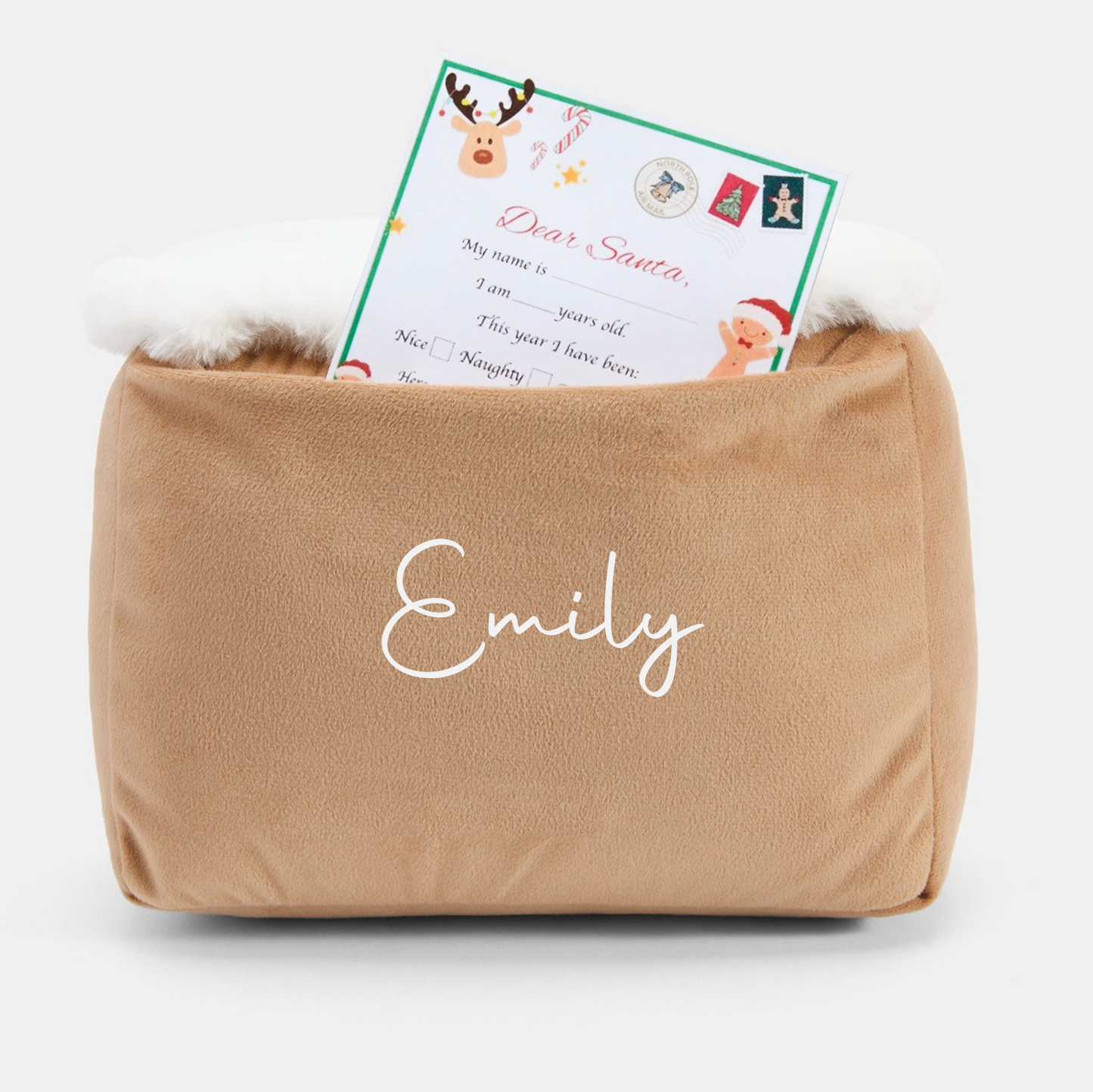 Personalised Letter to Santa Postcard Plushie