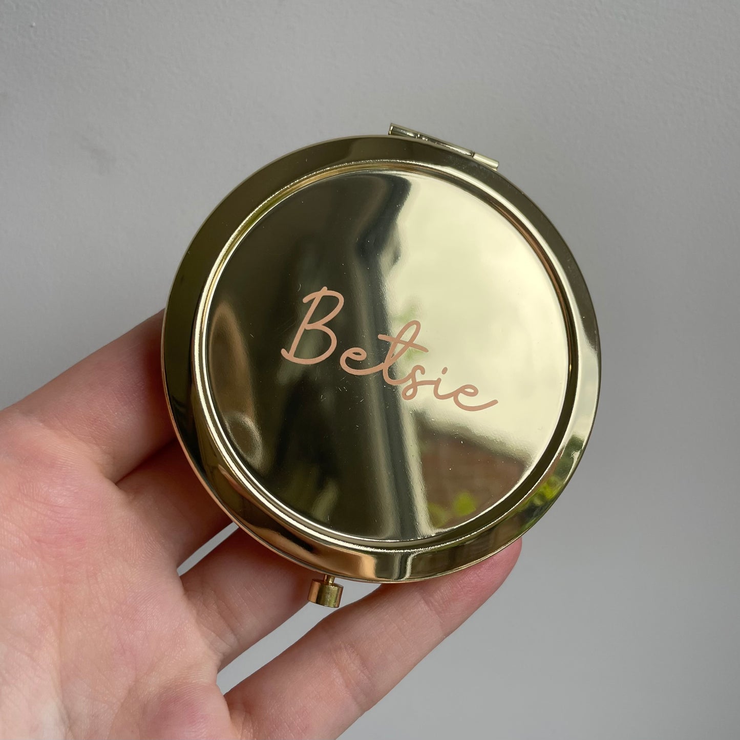 Personalised Engraved Metal Compact Pocket Mirror