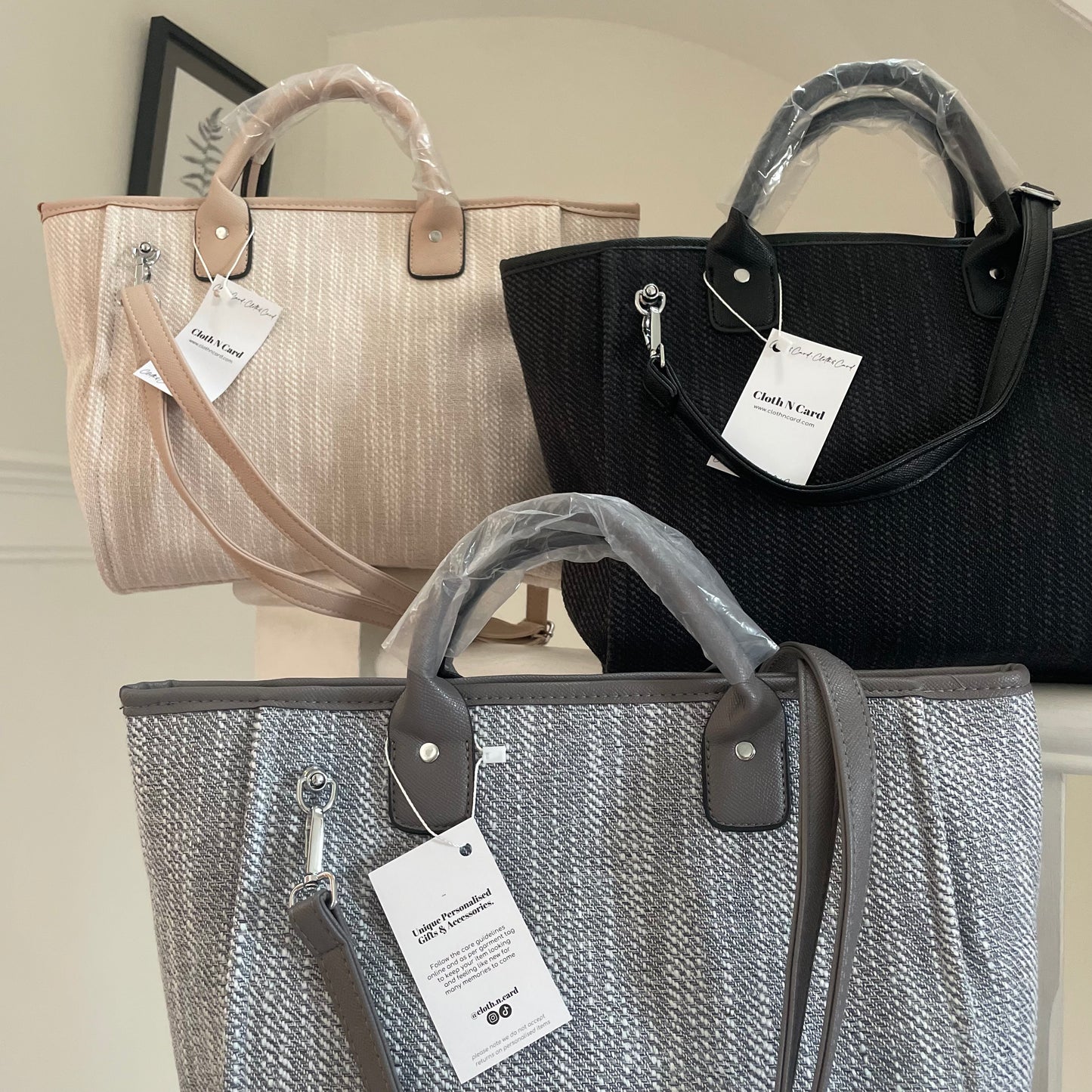 Personalised Large Initial Tote Cross Body Bag