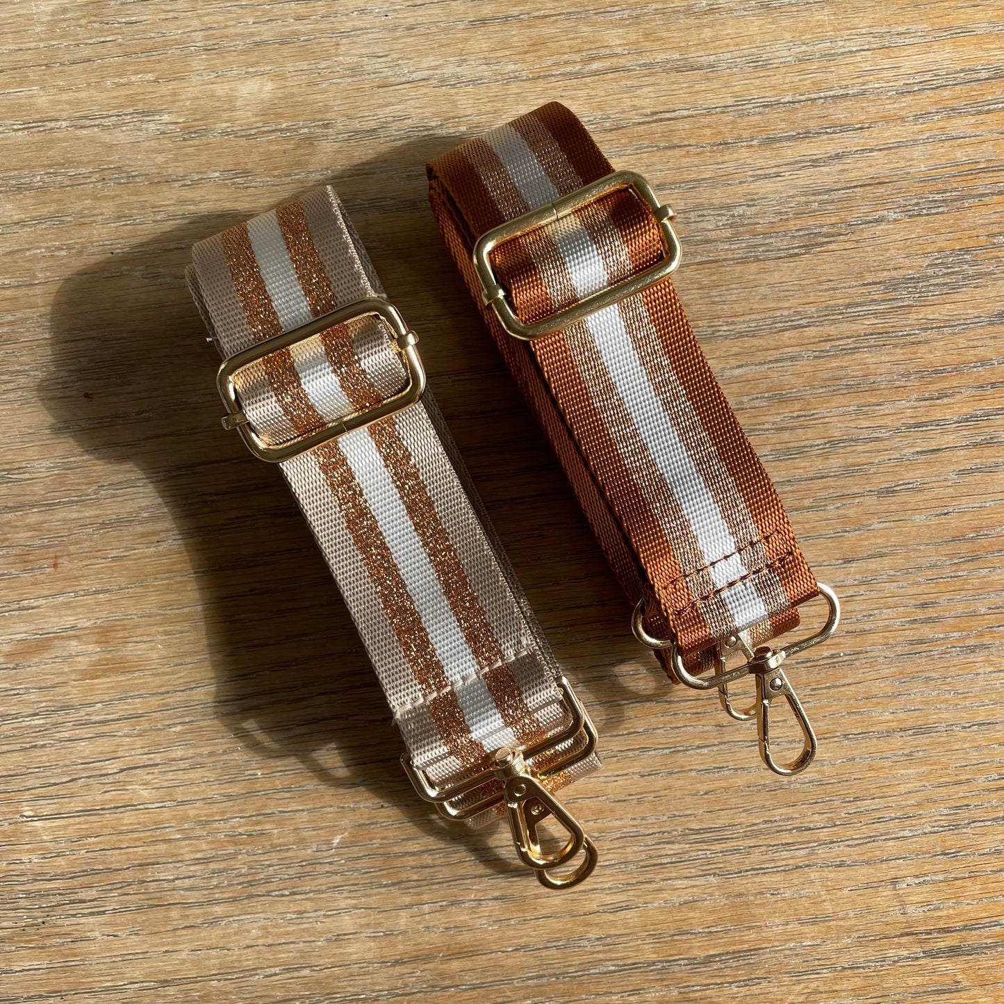 Gold Stripe Gold Hardware Bag Straps