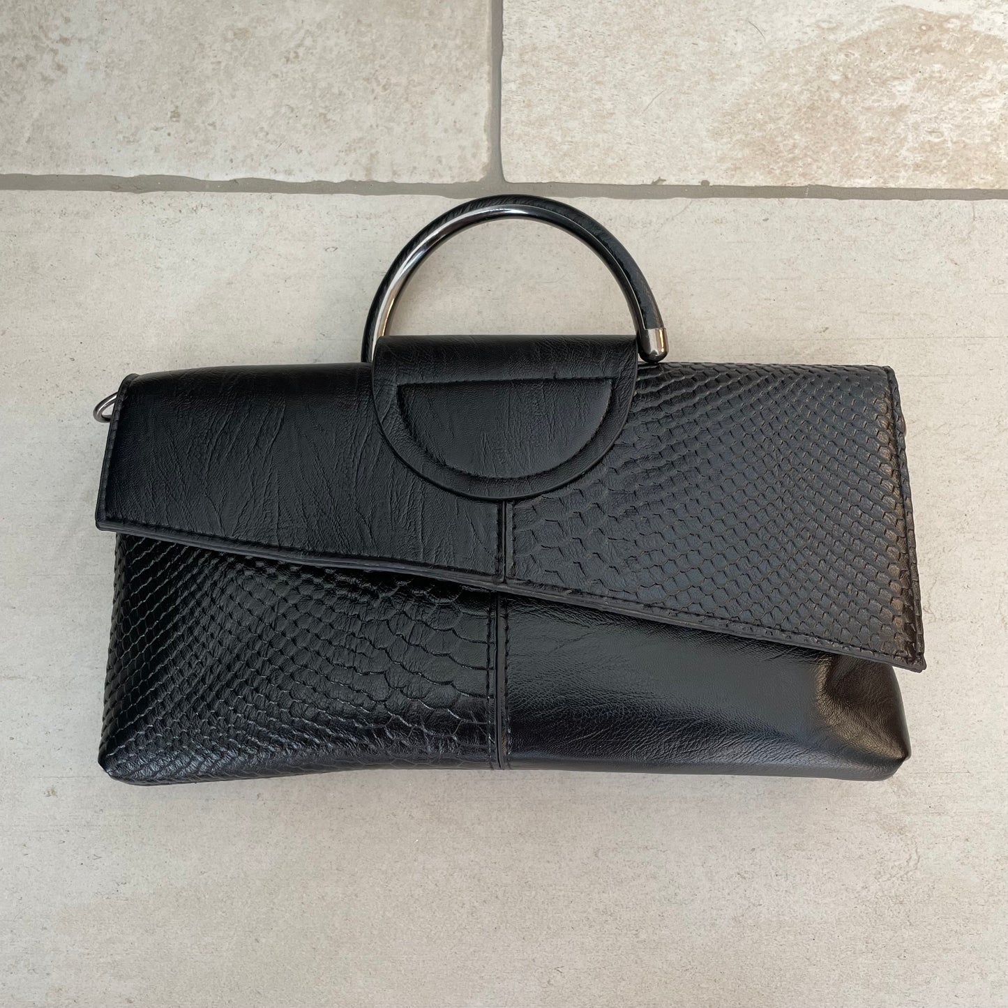 Personalised Black Embossed Textured Cross Body Bag & Purse Purse Set