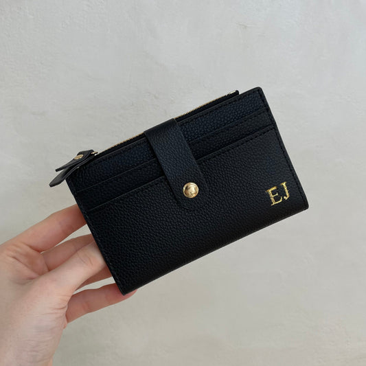 Personalised ELLIE Small Textured Faux Leather Zip Coin Purse Wallet