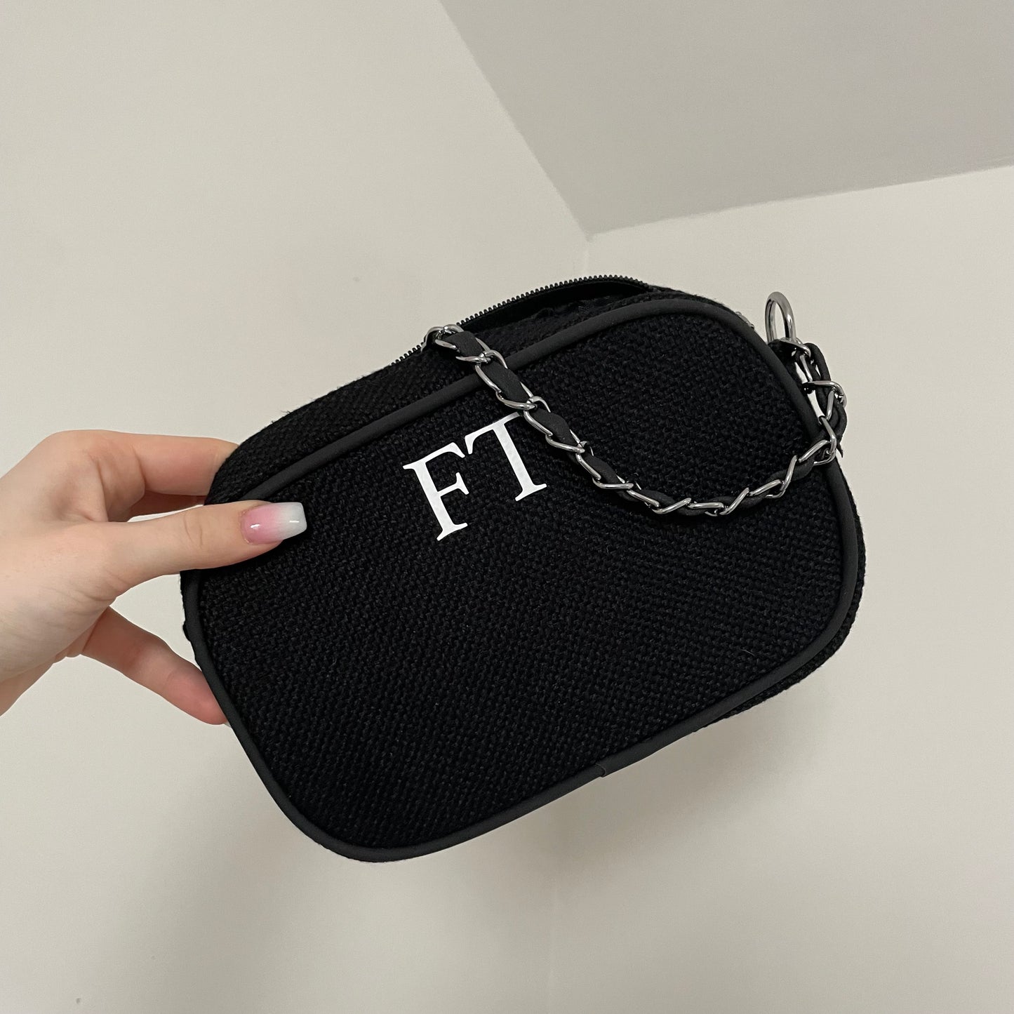 Personalised Canvas Chain Strap Cross Body Bag