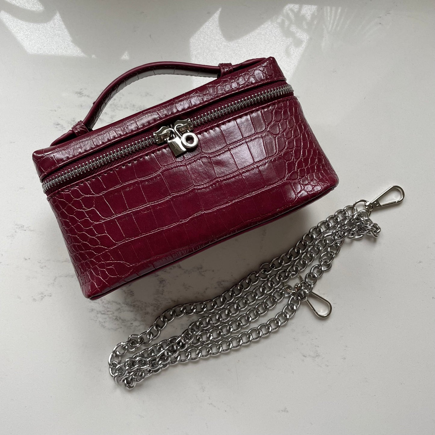 Personalised Embossed LILY Faux Croc Leather Cross Body Bag