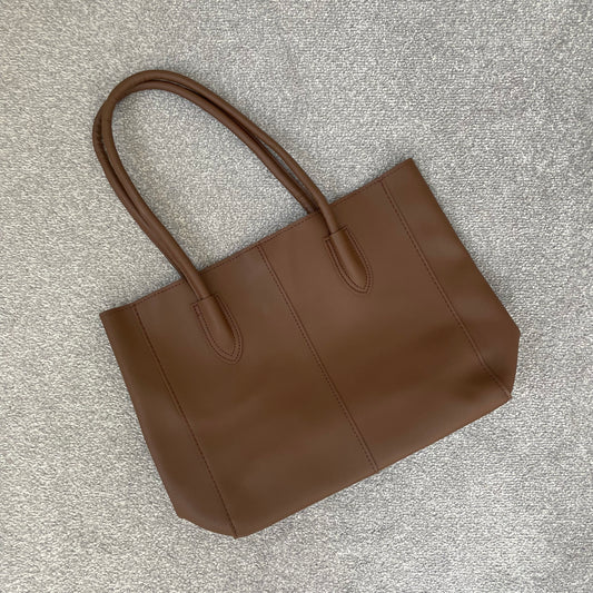 Personalised Brown Soft Faux Leather Tote Bag