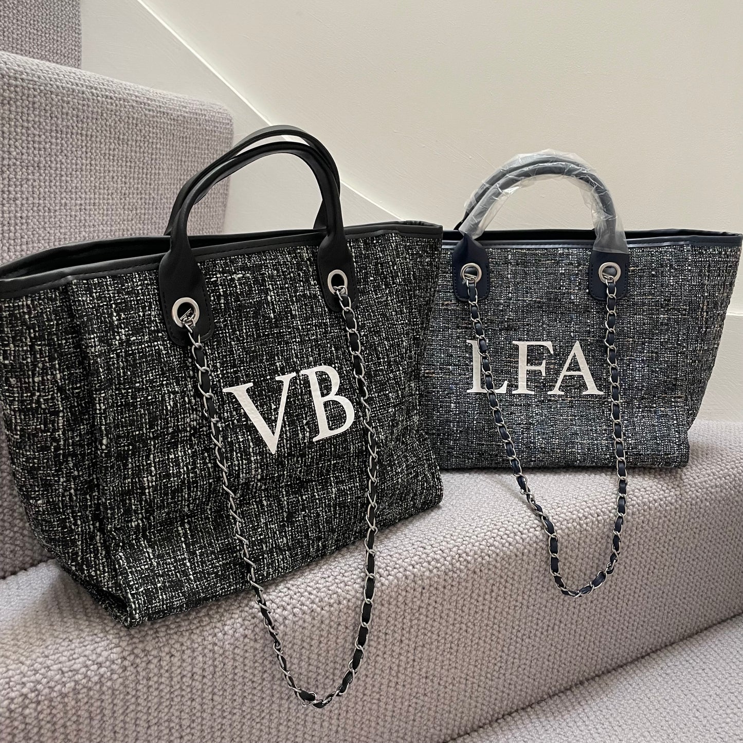 Personalised Static Large Chain Initial Tote Bag