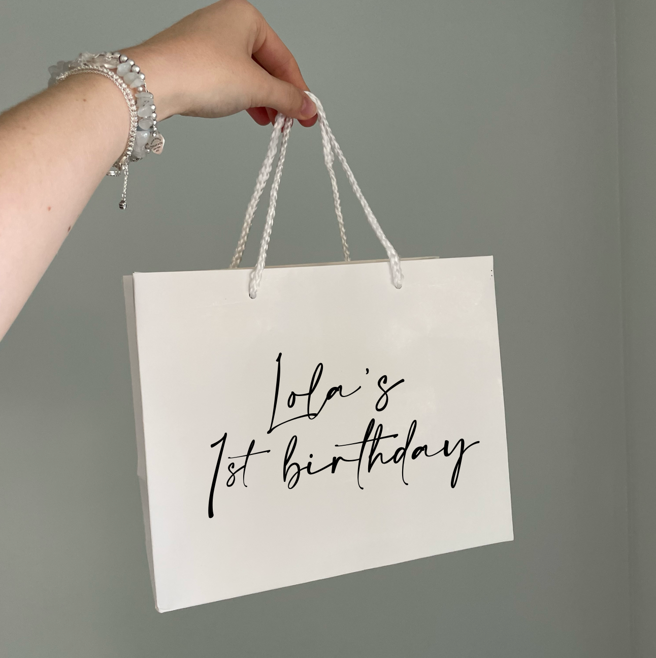 Personalised White Medium Gift Bag