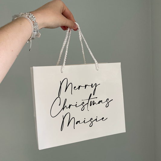 Personalised White Medium Gift Bag