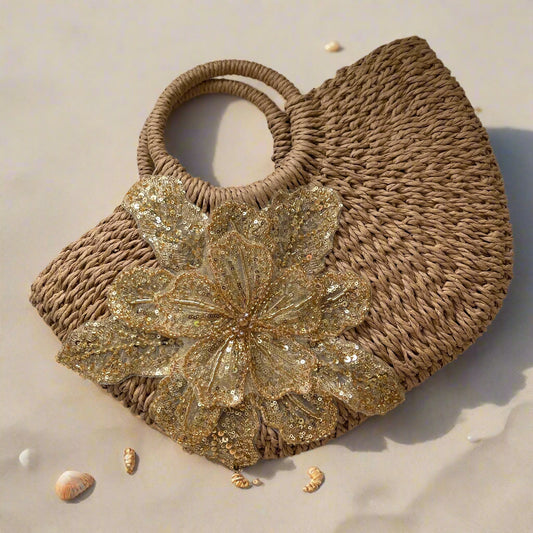 ADA Flower Straw Basket Bag
