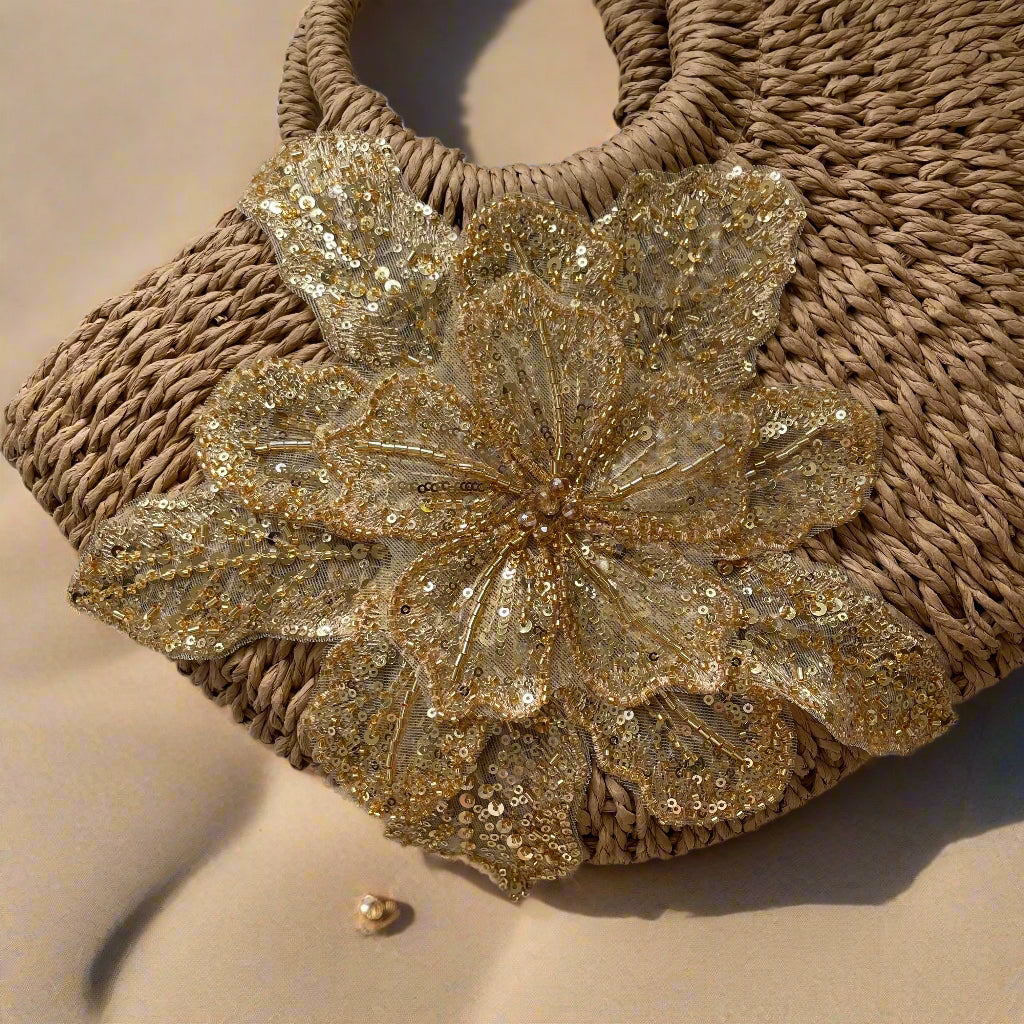 ADA Flower Straw Basket Bag