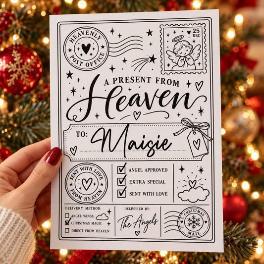 10x Personalised Present From Heaven Gift Stickers