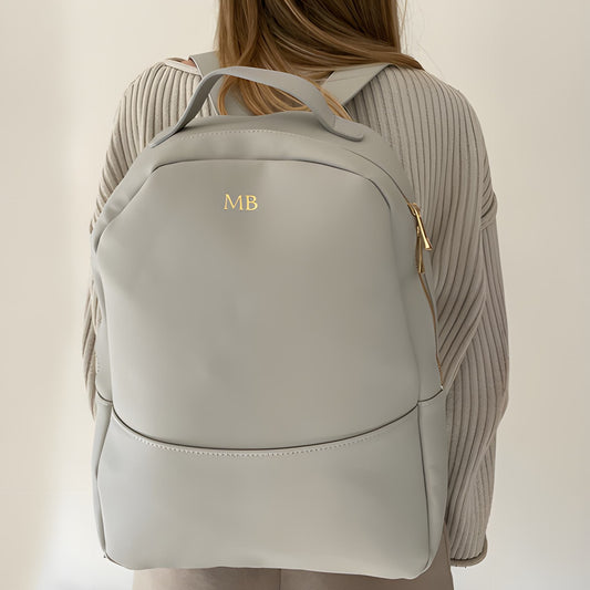 Personalised Saffiano Leather Backpack Bag