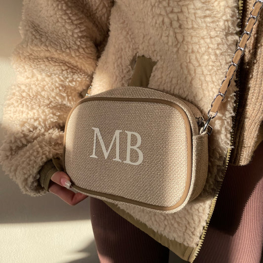 Personalised Canvas Chain Strap Cross Body Bag