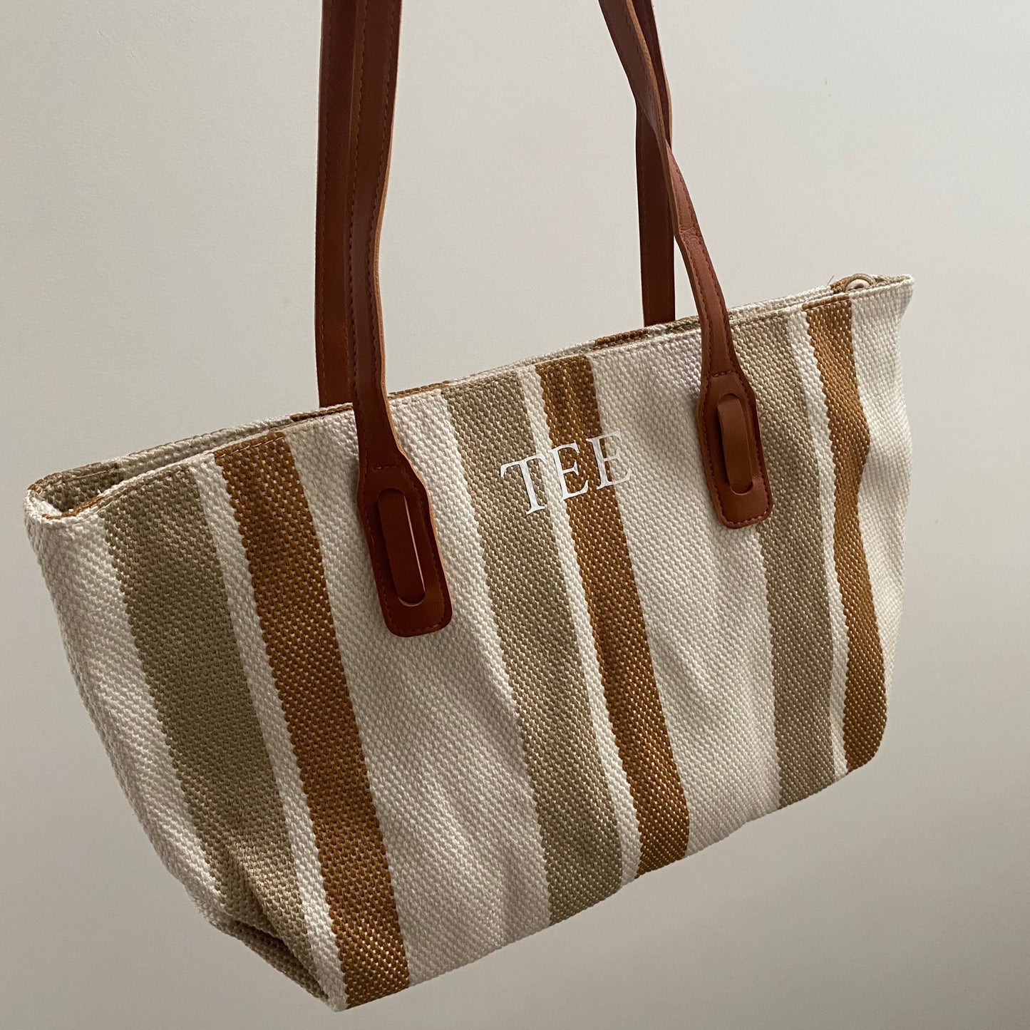 Personalised TINA Stripe Tote Shoulder Beach Bag