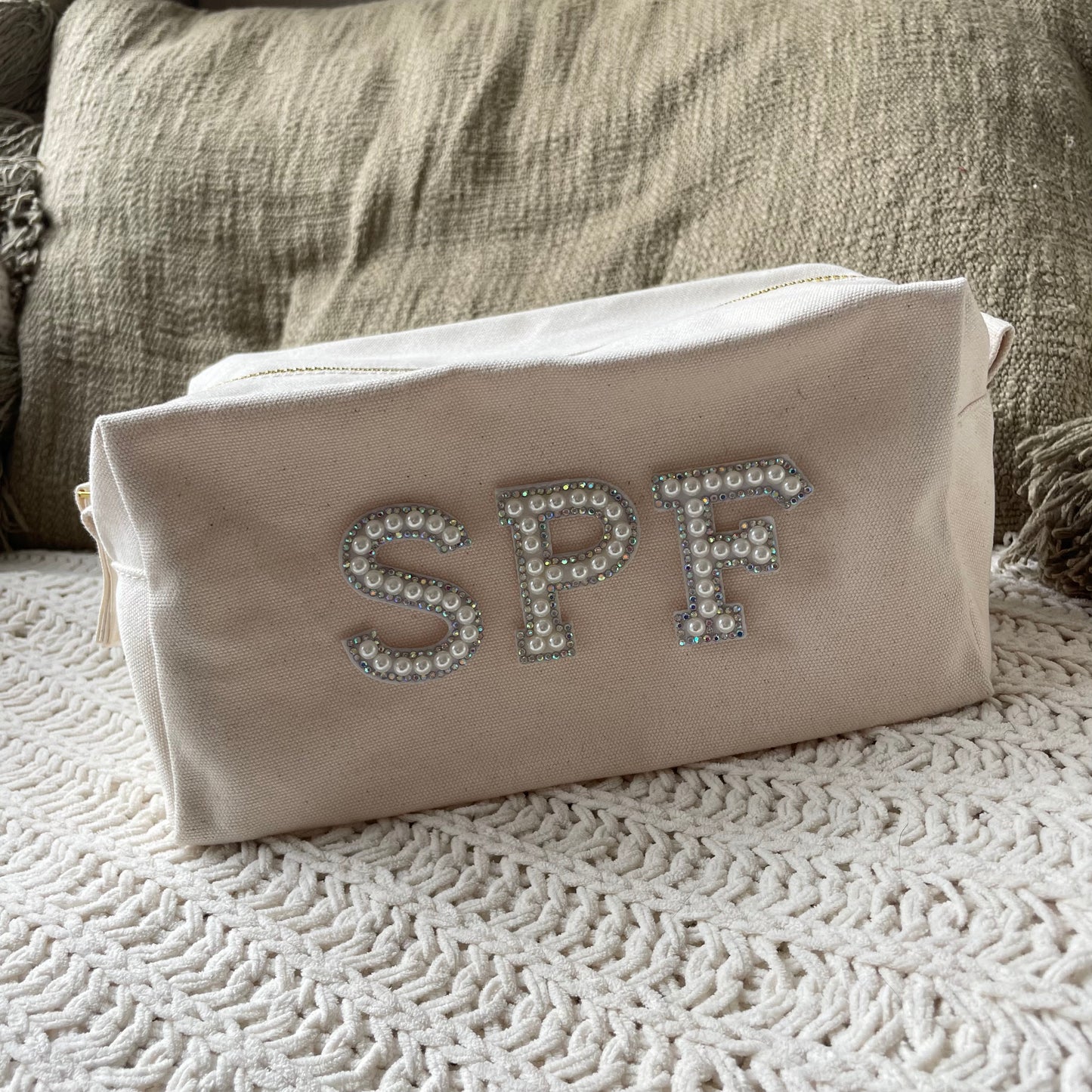 Personalised Patch Canvas Toiletry Makeup Cosmetic Bag Pencil Case