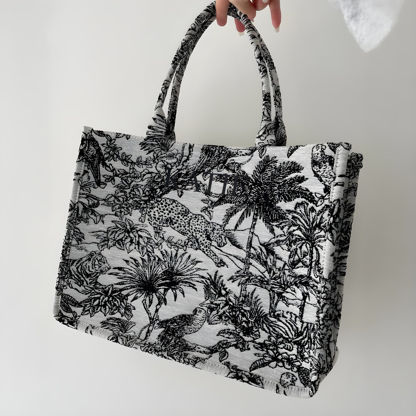 Personalised Tropical Large Initial Tote Bag
