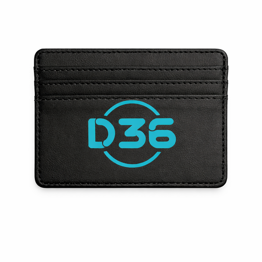 Logo printed smooth faux leather card holder | Cloth'N'Card