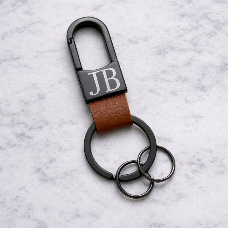 Personalised Engraved Mens Key Clip Handy Bag Charm
