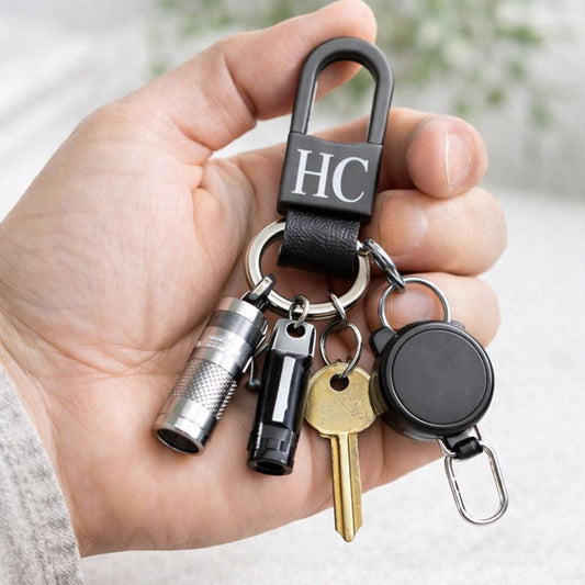 Personalised Engraved Mens Key Clip Handy Bag Charm