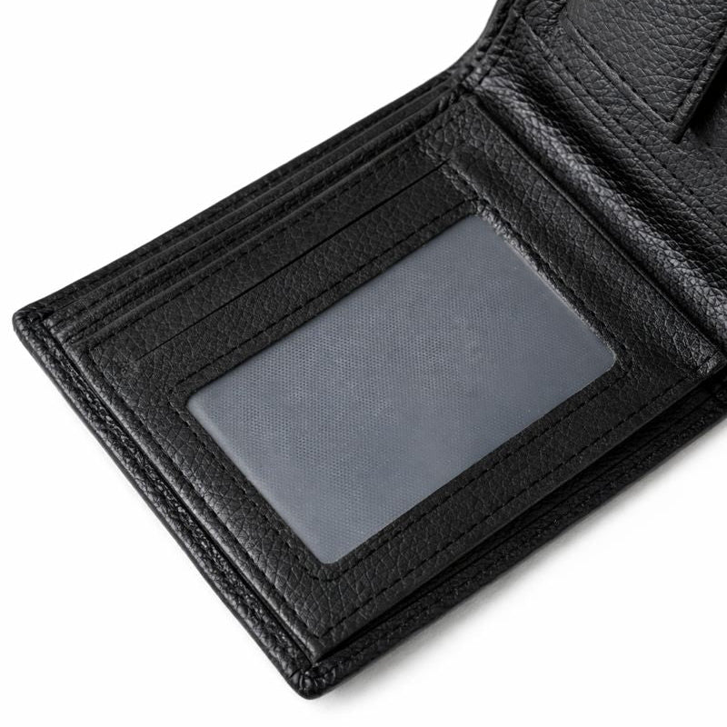 Personalised Black Mens Faux Leather Wallet