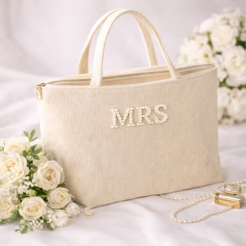 MRS Corduroy Ribbed Large Tote Shoulder Bag