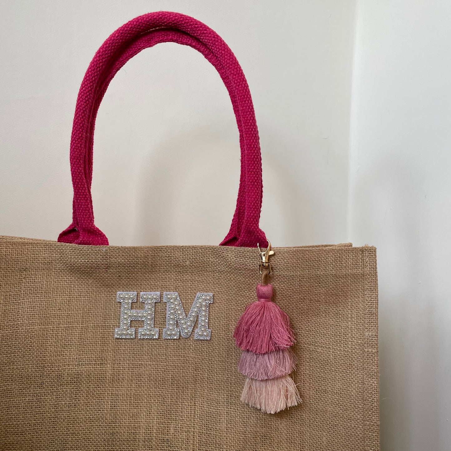 Personalised Patch Square Jute Shoulder Beach Shopper Tote Bag