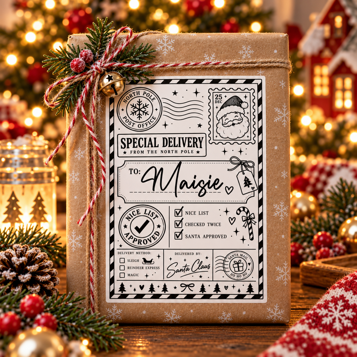 10x Personalised Santa Delivery Gift Labels