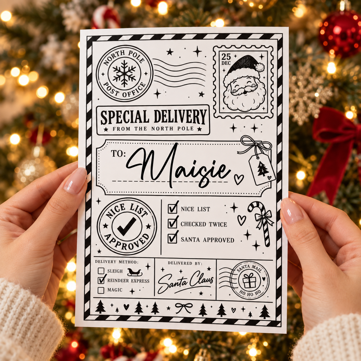 10x Personalised Santa Delivery Gift Labels