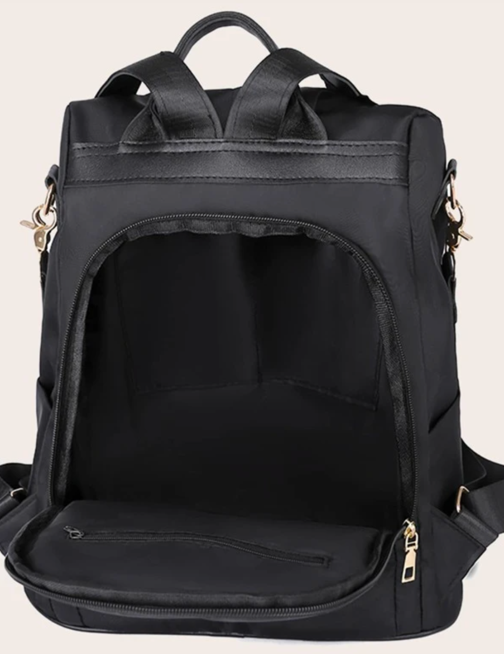 Personalised Black Nylon Backpack