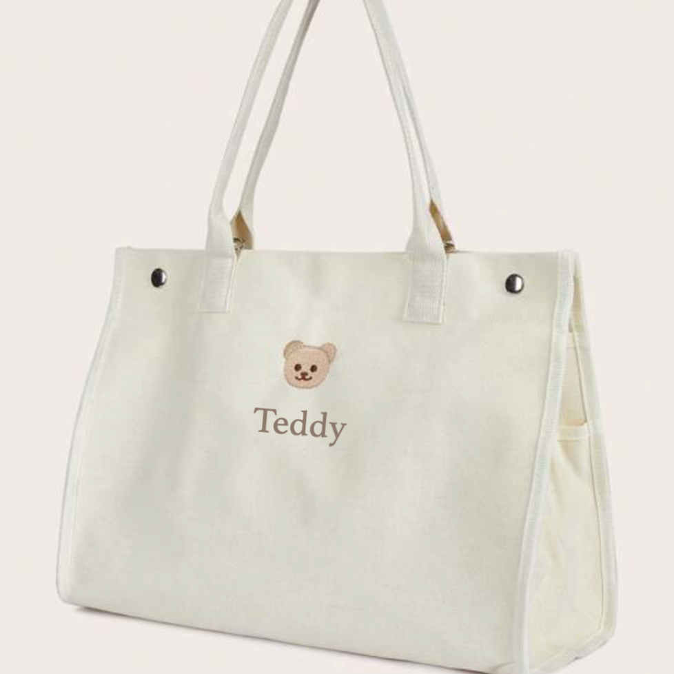 Personalised Teddy Bear Stroller Buggy Organiser Baby Bag