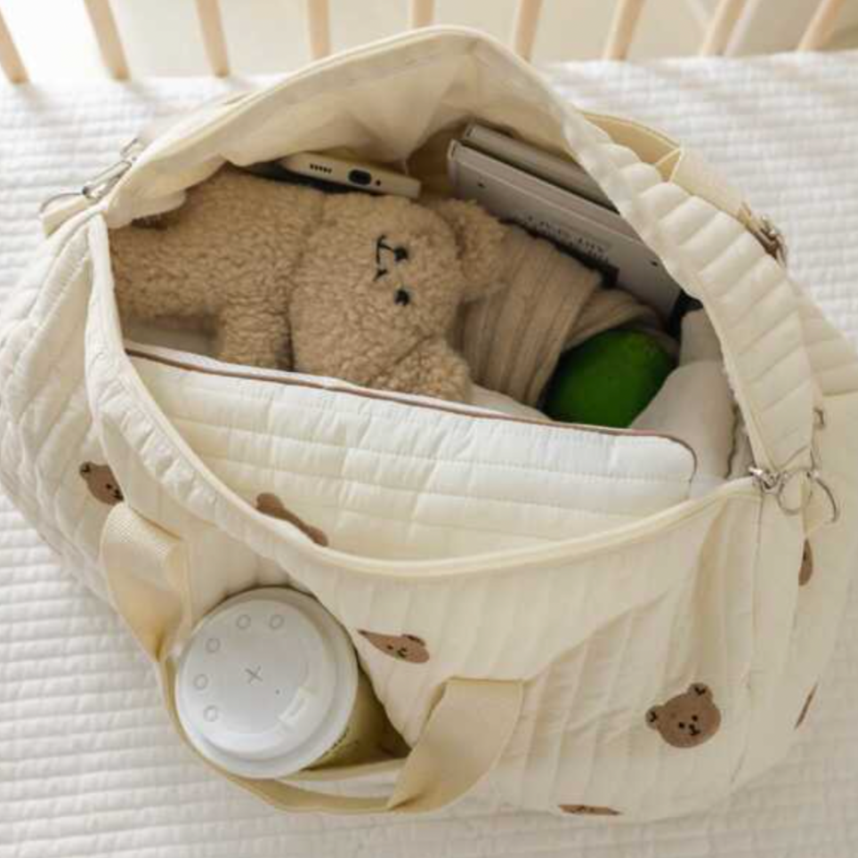 Personalised Teddy Bear Duffel Overnight Weekender Travel Baby Bag