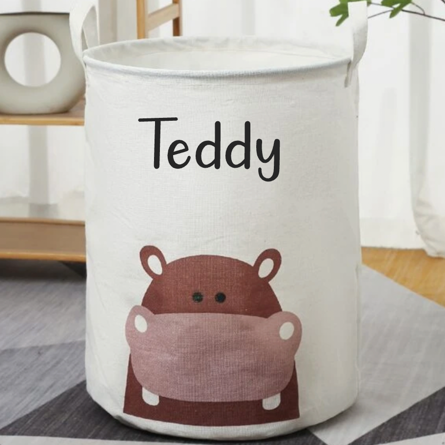 Personalised Childrens Animal Toy Organiser Storage Laundry Basket