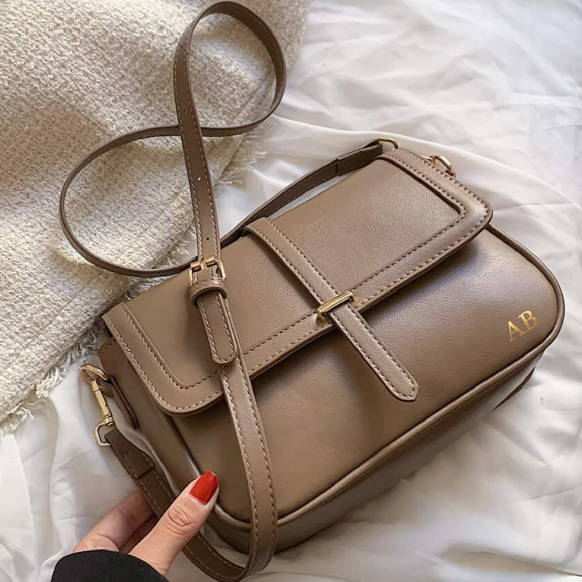 Personalised Soft Faux Leather Satchel Cross Body Bag