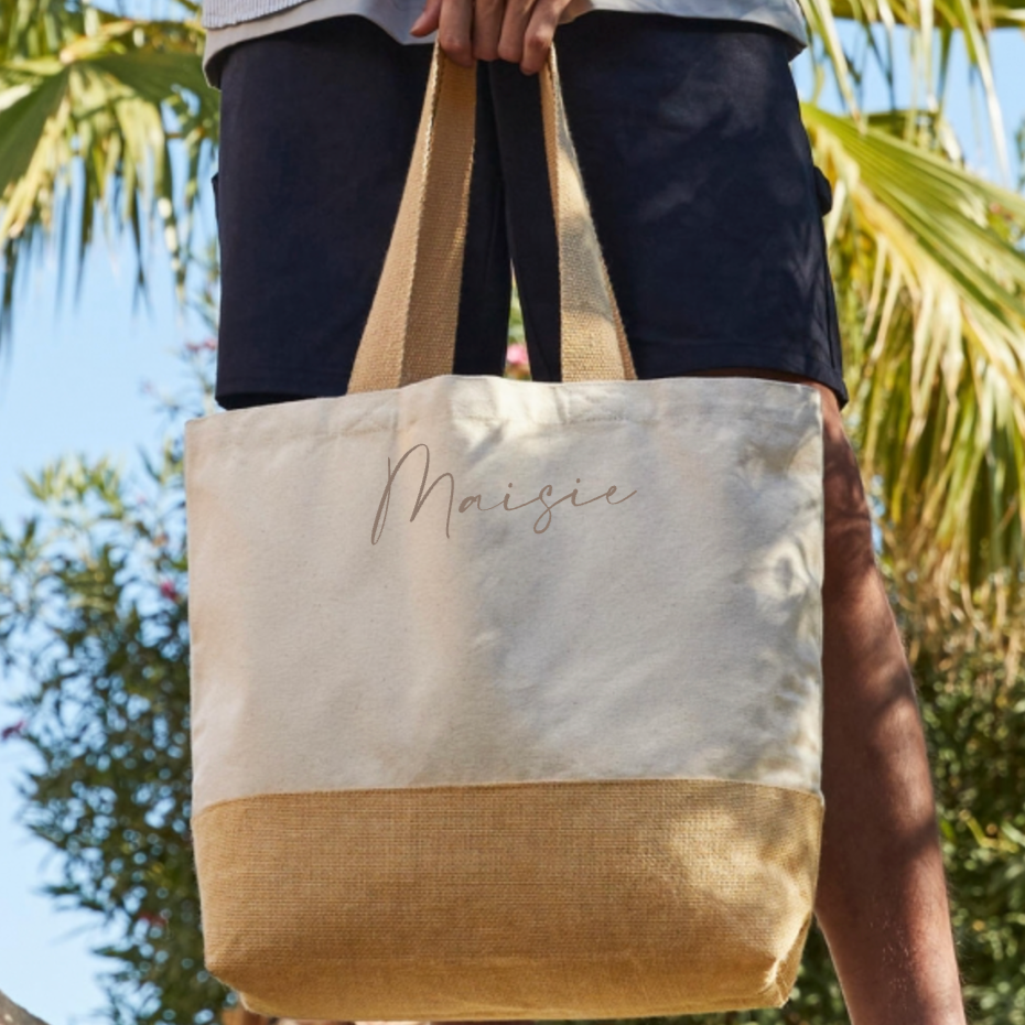 Personalised Canvas Tote Beach Shoulder Bag