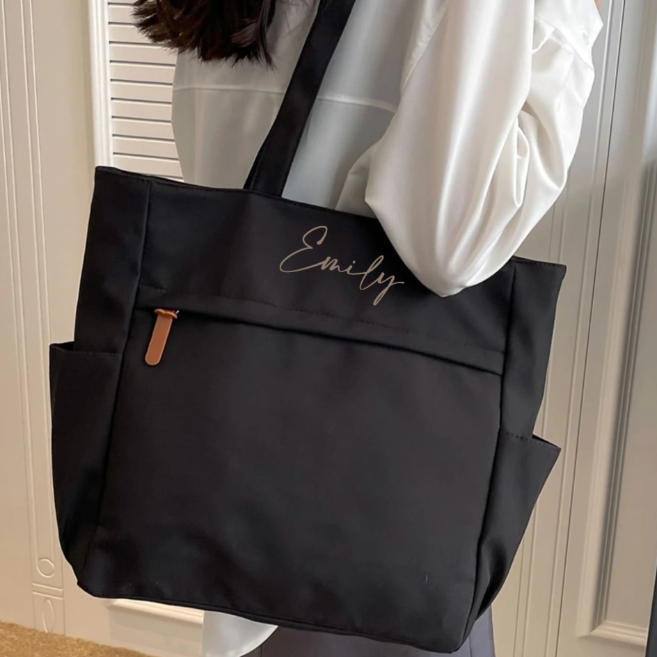 Personalised Black Brown Tag Tote Bag
