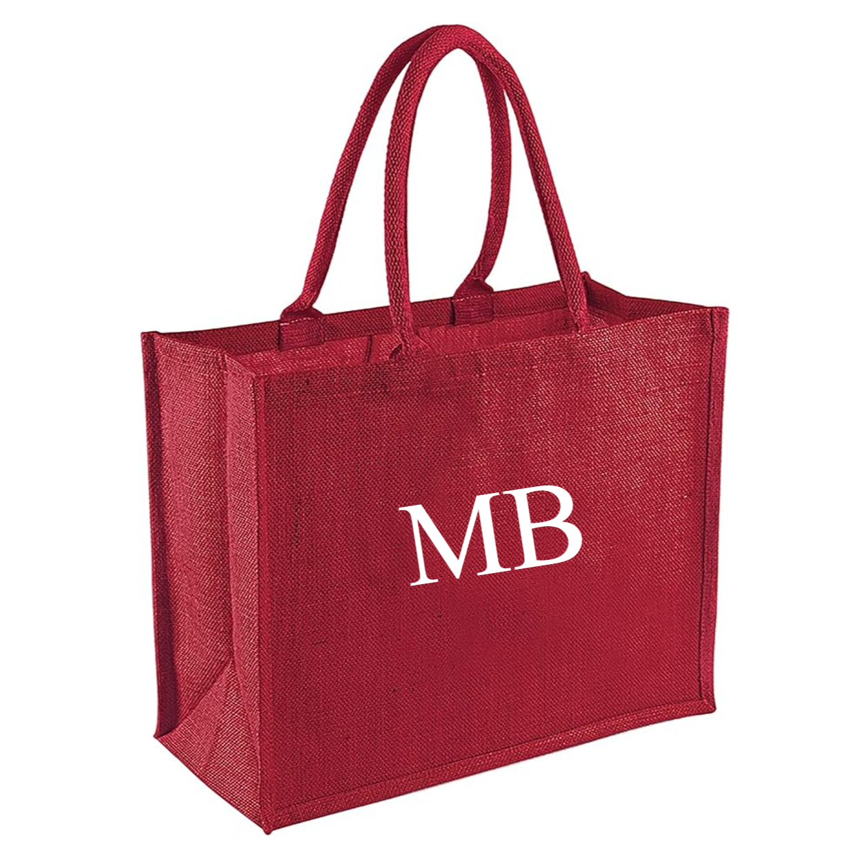 Personalised Square Jute Shoulder Beach Shopper Tote Bag
