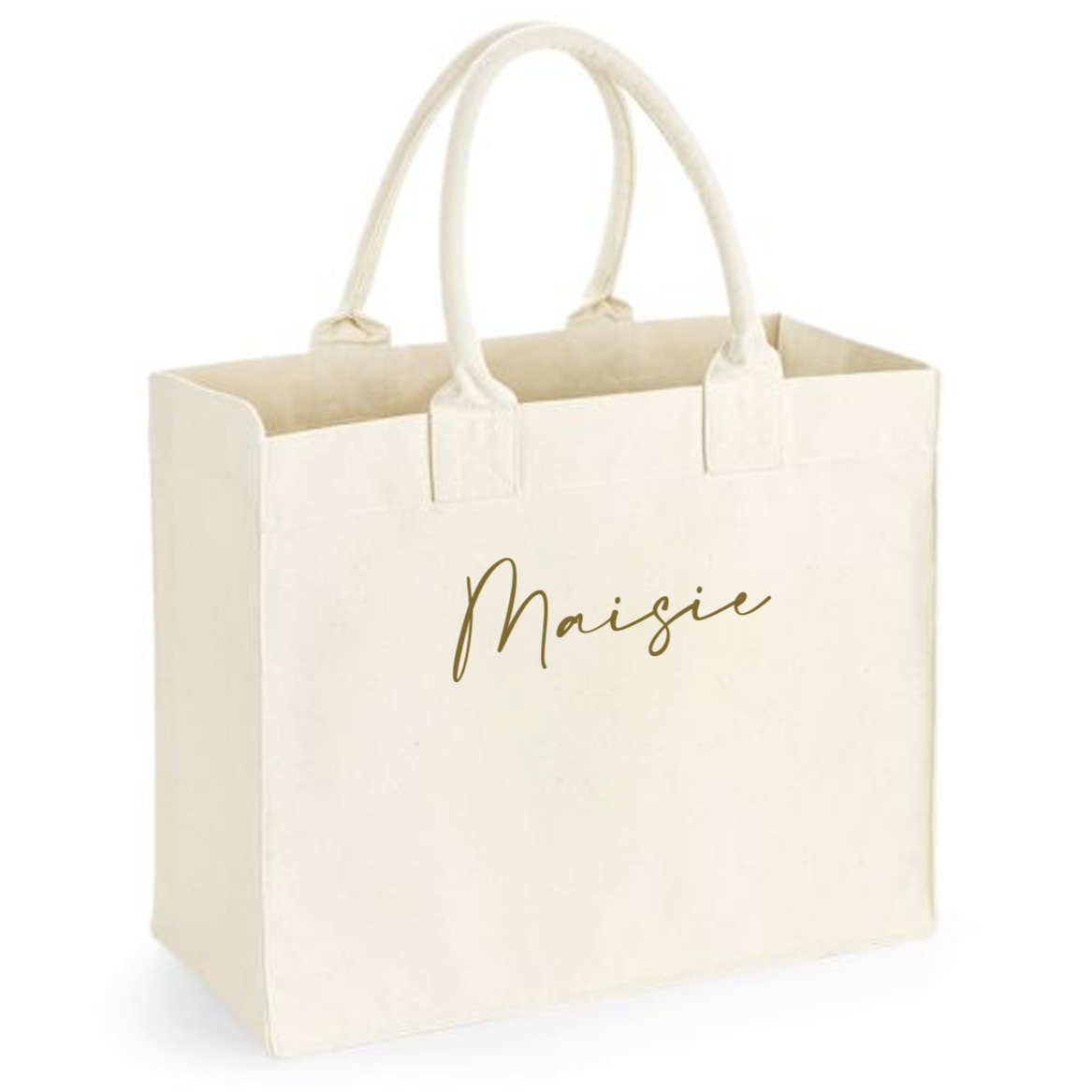 Personalised Square Canvas Large Tote Beach Shoulder Bag