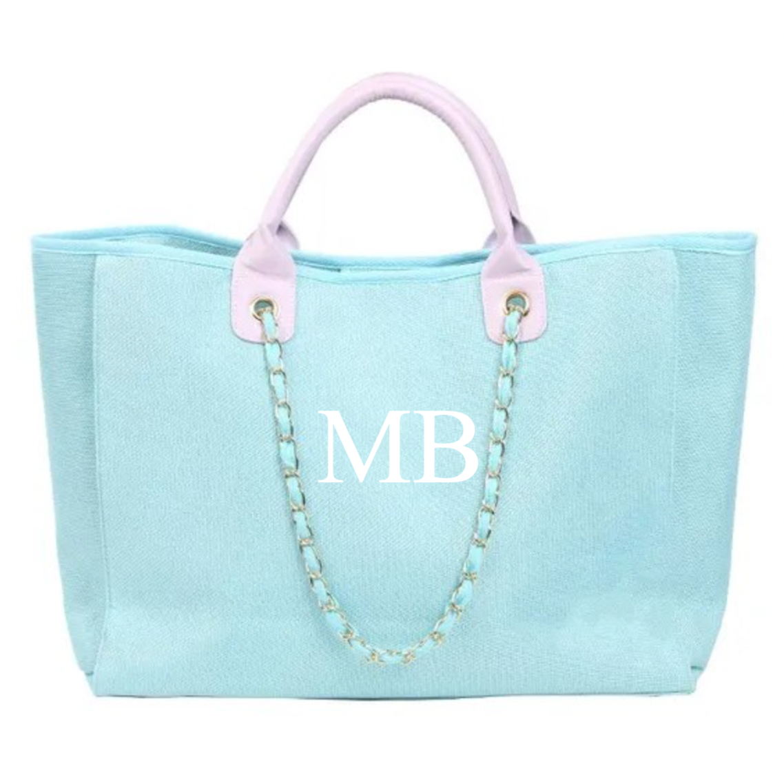 Personalised Pastel Large Chain Initial Hand Bags