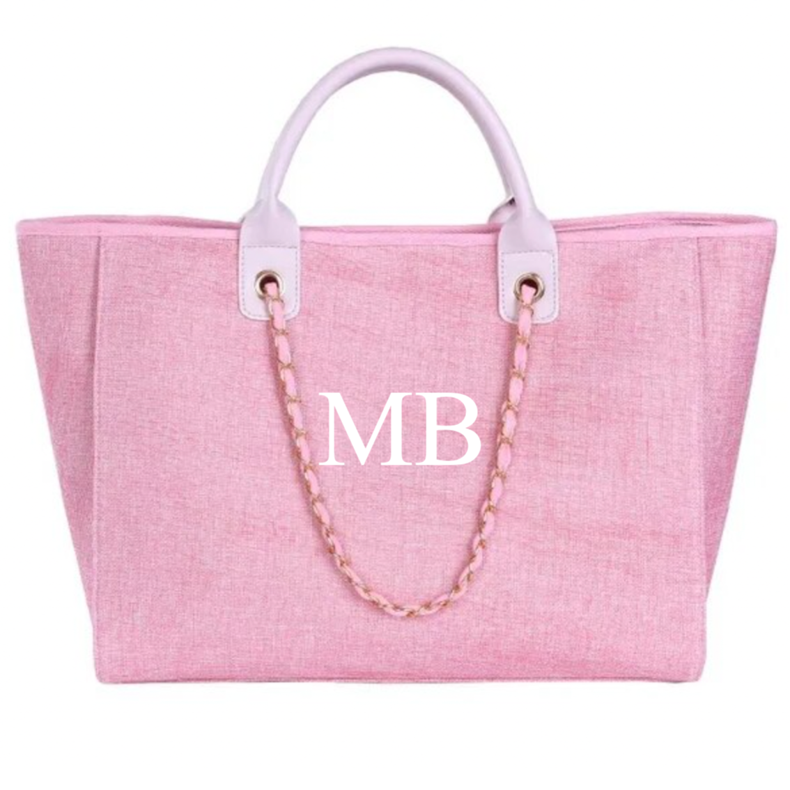 Personalised Pastel Large Chain Initial Hand Bags